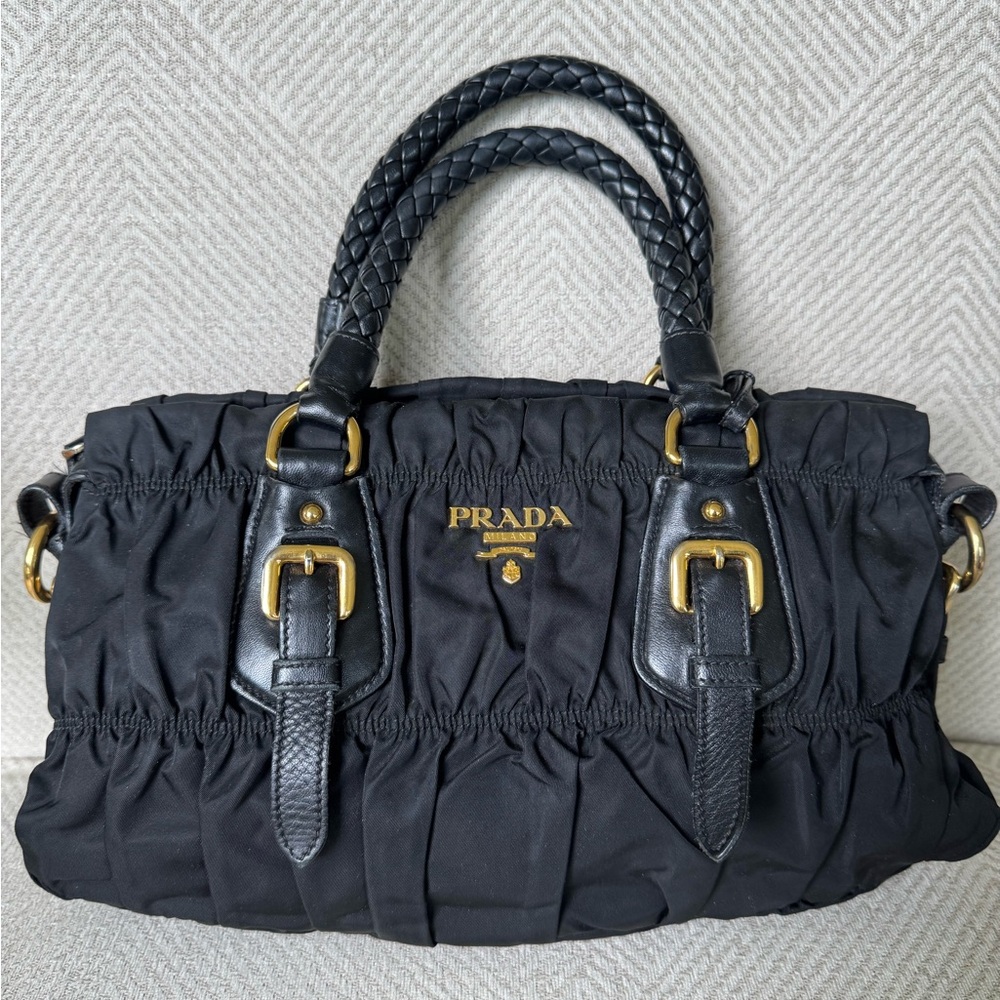 Prada Black Two-way with Gold Buckles